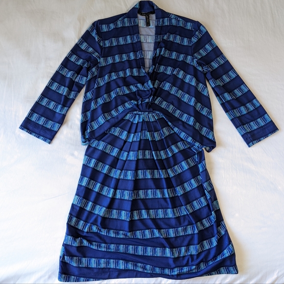 BCBGMaxAzria Blue Long Sleeve Dress - Picture 3 of 8